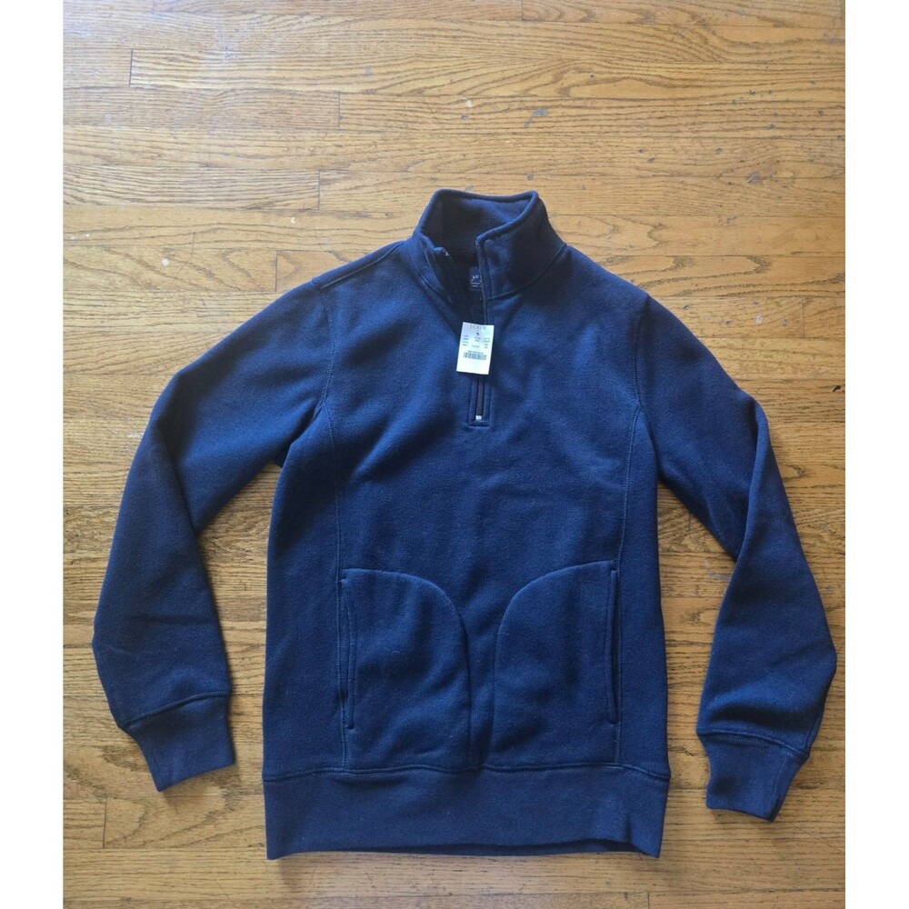 J Crew Authentic Fleece Blue Quarter Zip Pullover Sherpa Fleece XS NWT